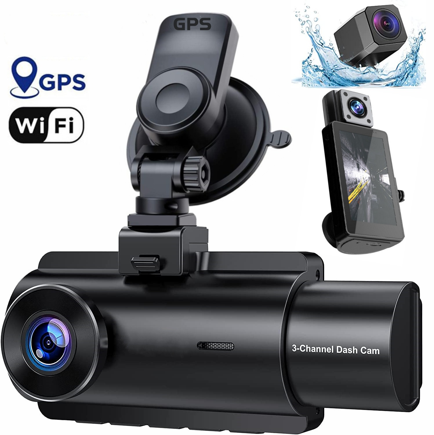 BJ08 3-Channel GPS Dash Cam